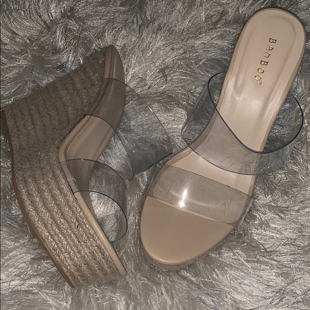 Clear Braided Illusion Wedges